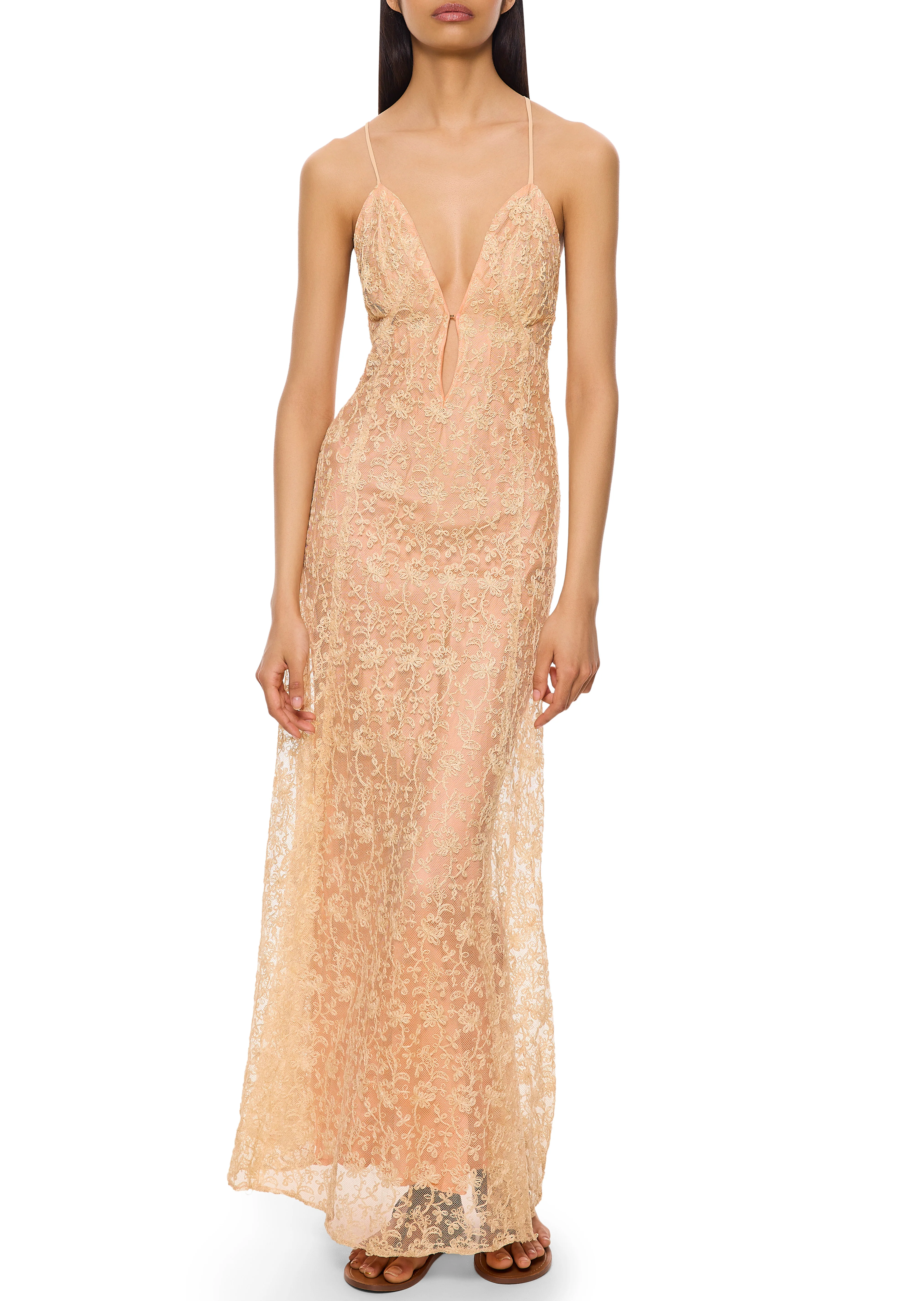 1920s Peach Lace Dress and Matching Bolero
