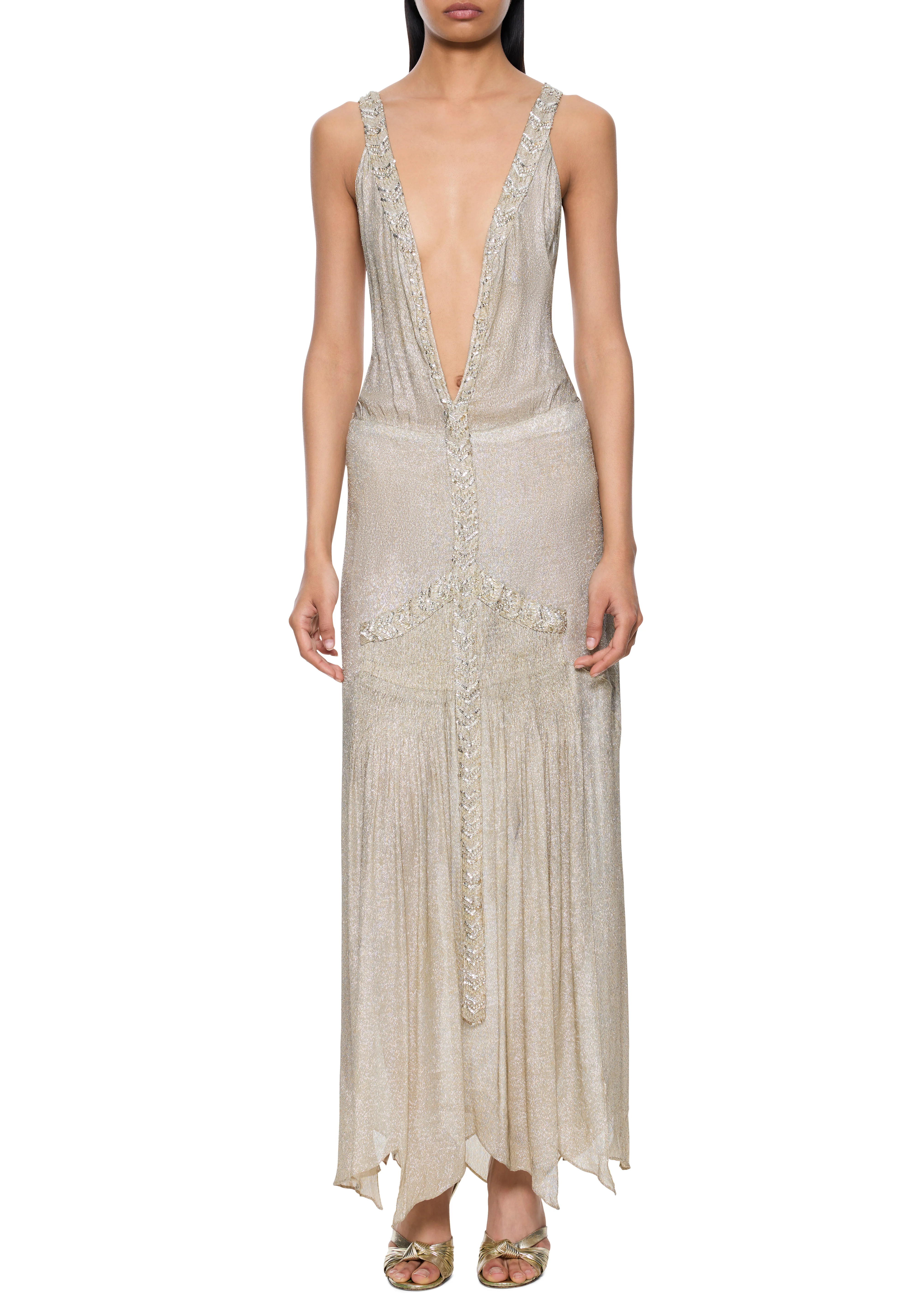 1930s Silver Lamé Dress