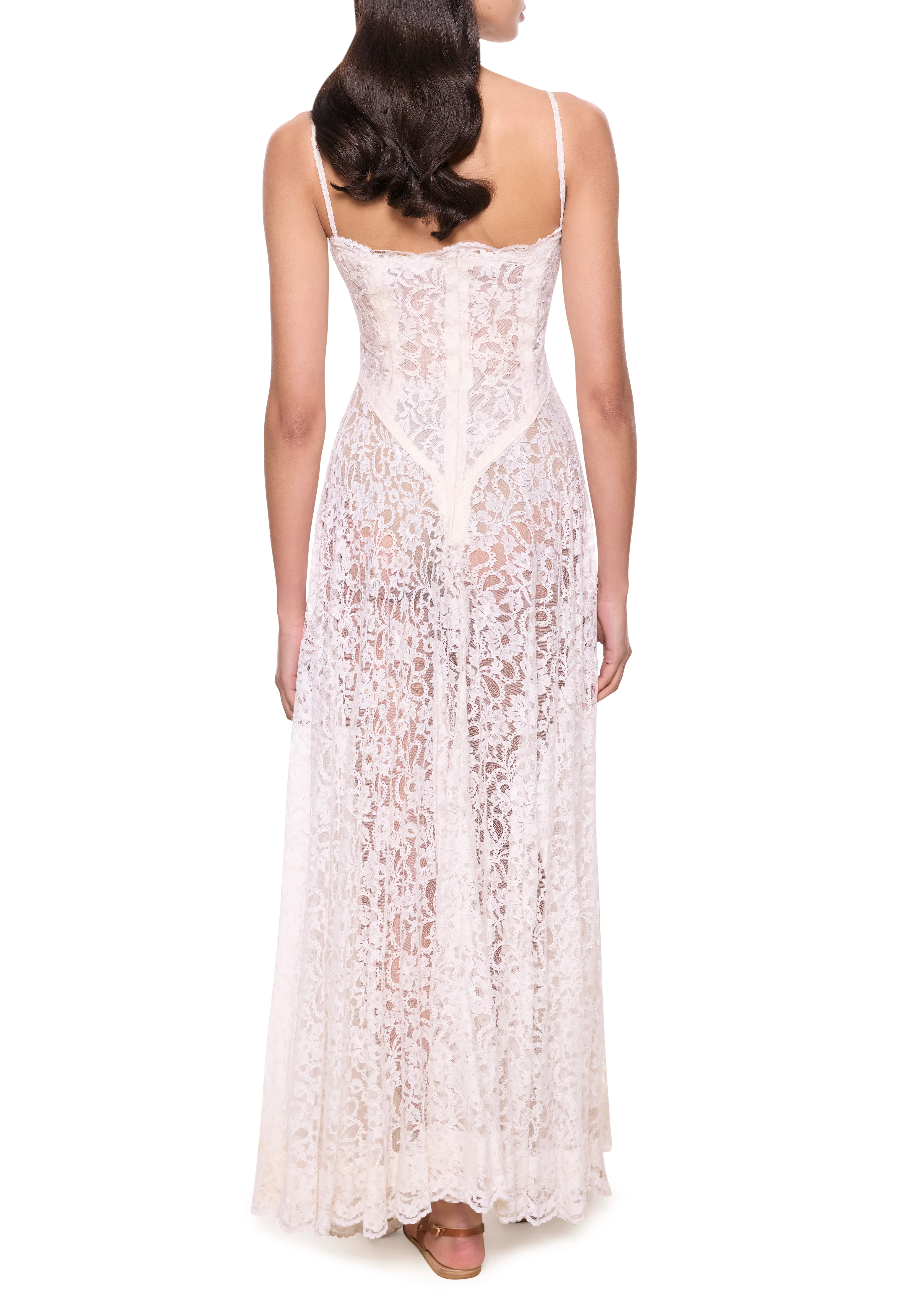 1930s White Lace Strappy Dress - Image 5