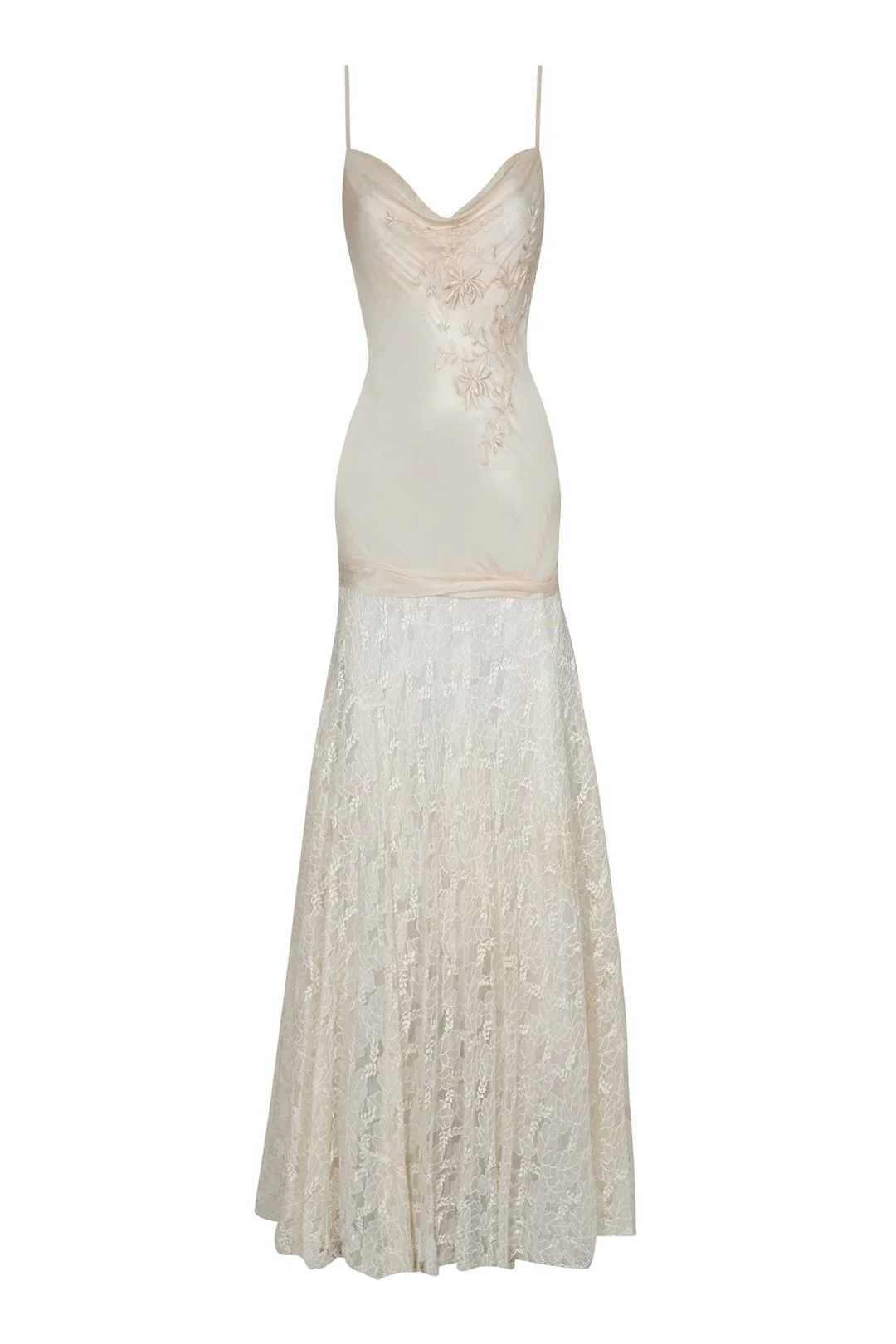 1930s White Silk and Lace Slip - Image 5