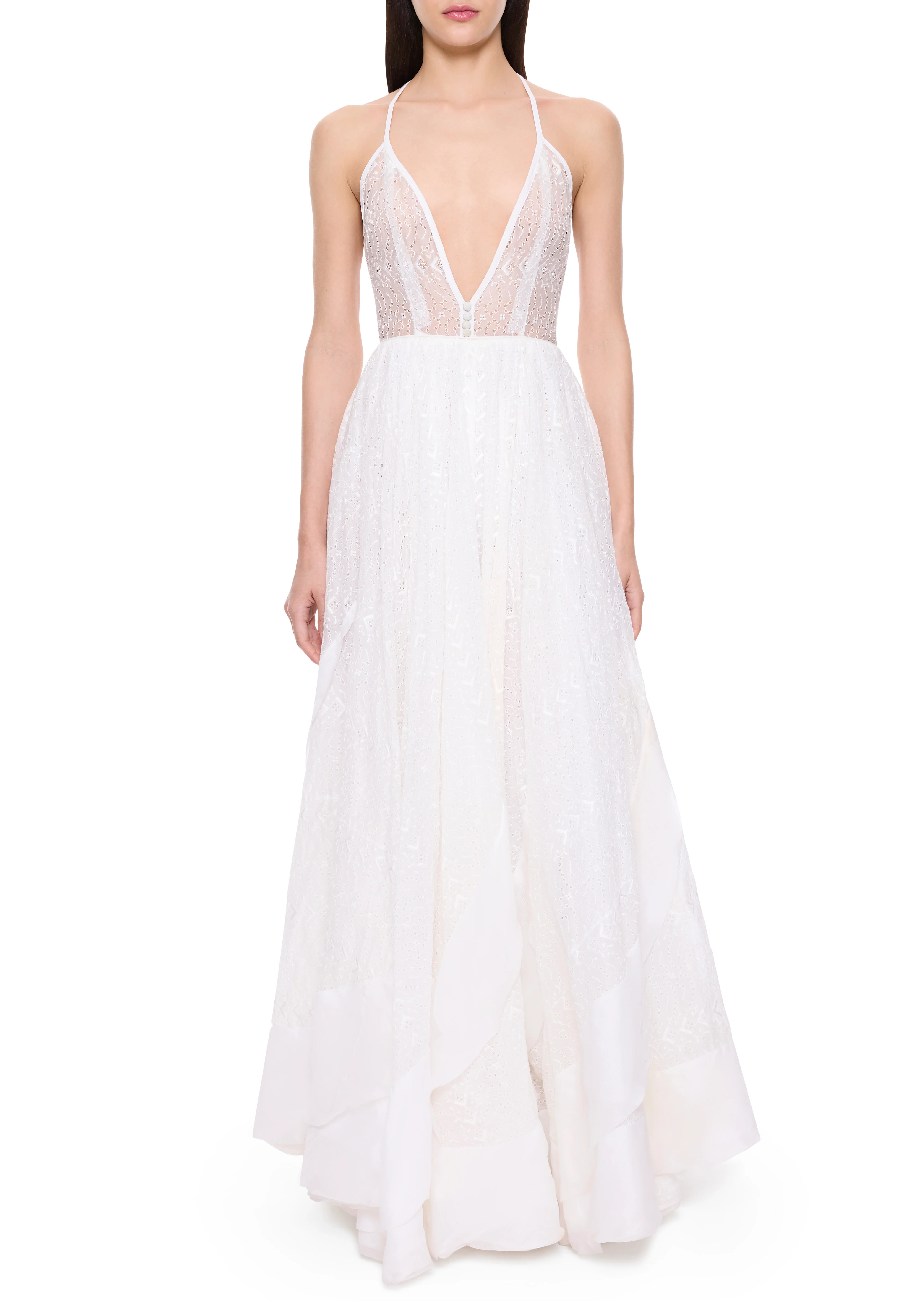 1940s Handmade Broderie Anglaise Gown