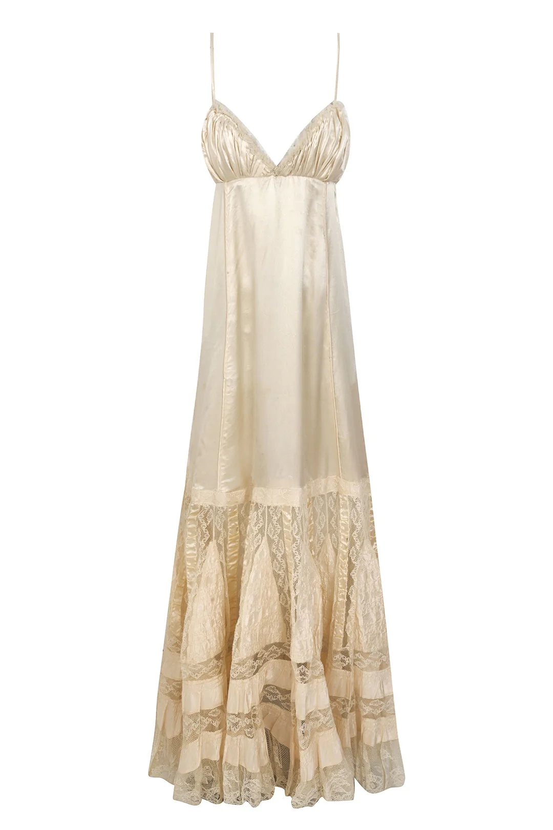 1940s Satin and Lace Gown - Image 5
