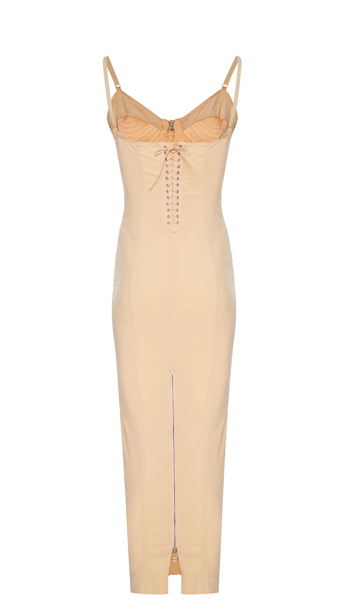 1990s Jean-Paul Gaultier Iconic "Cone Bust" Blush Peach Corset Dress - Image 6