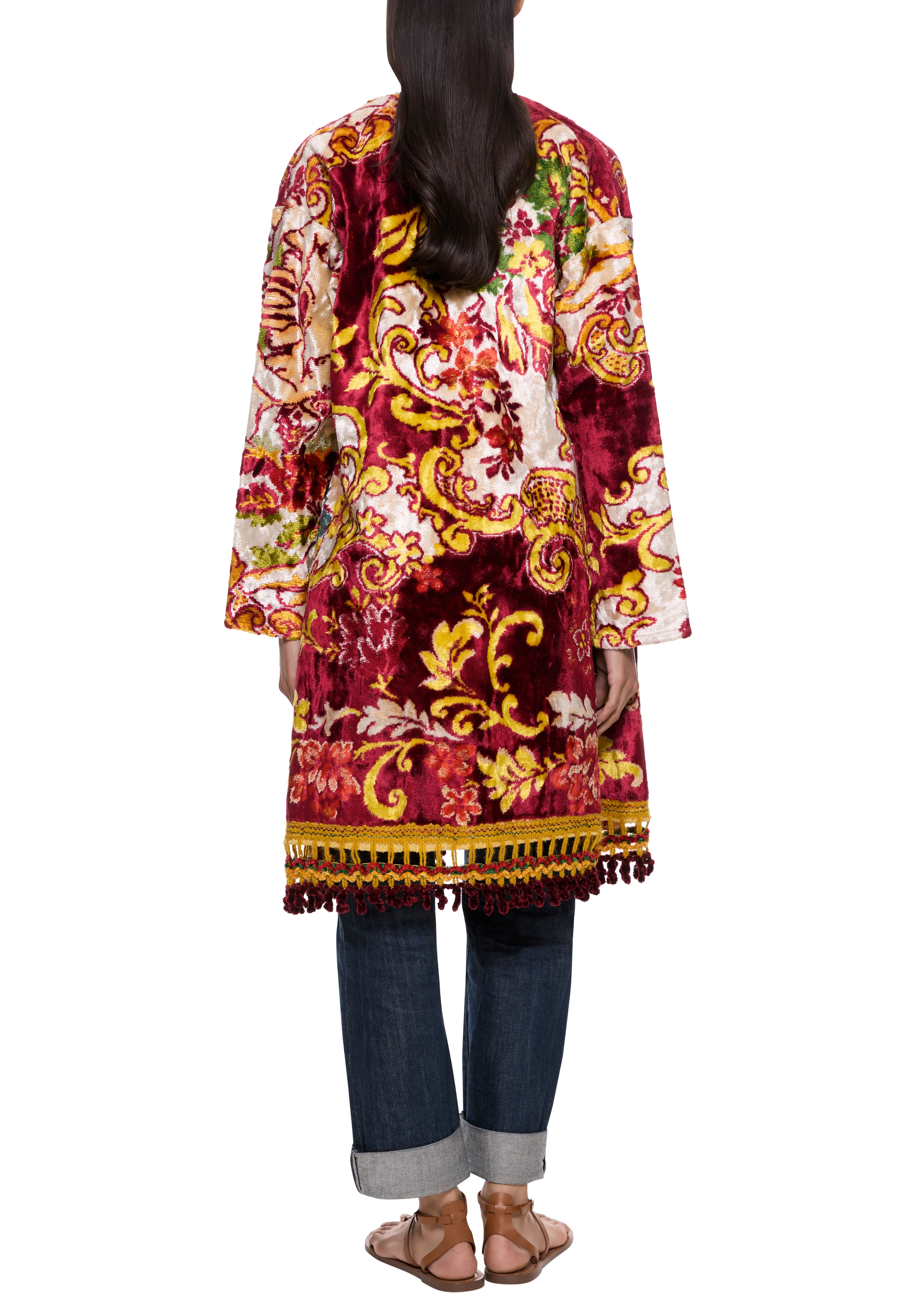 70s Red and Gold Tapestry Coat - Image 4