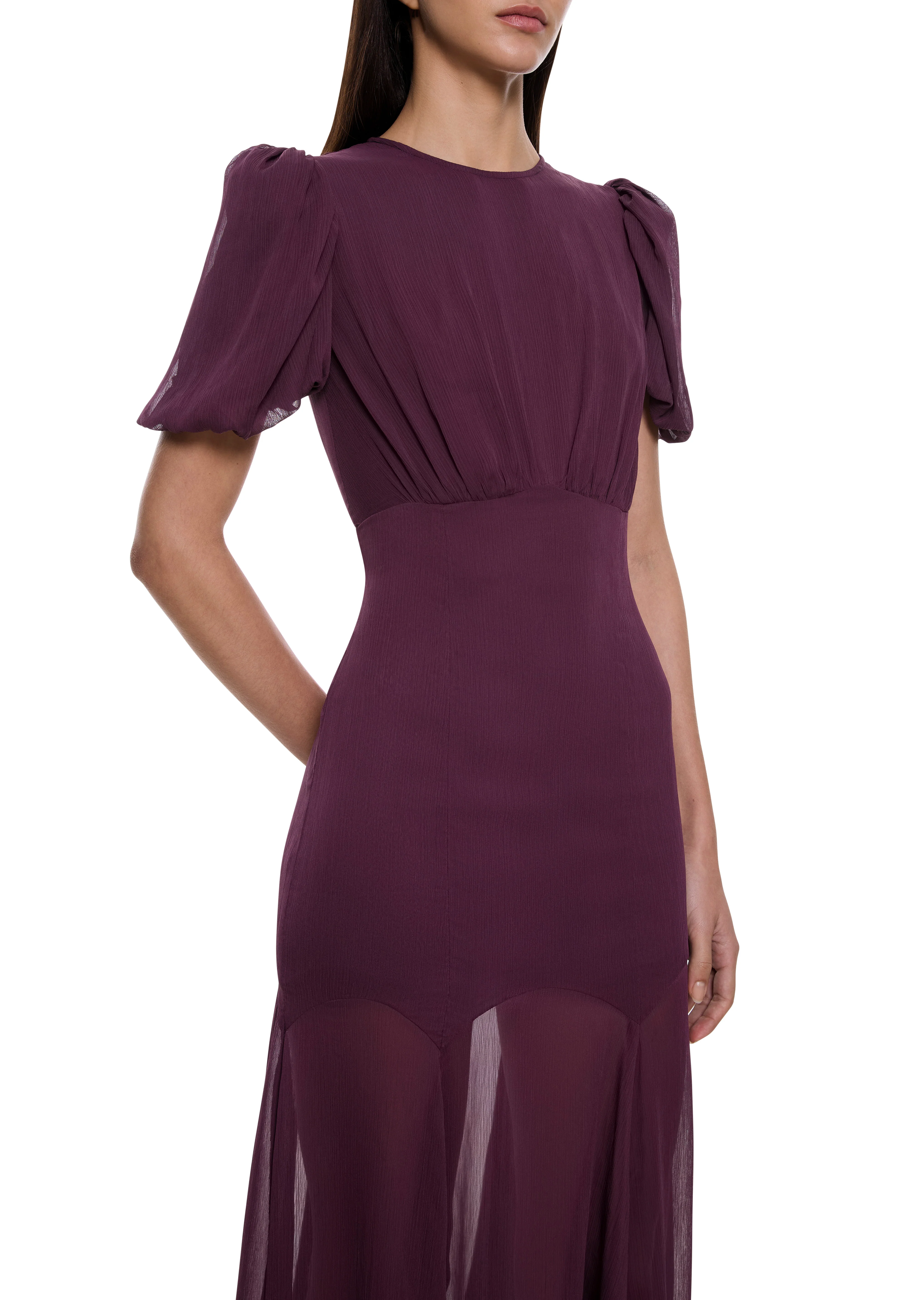 Agua Maroon Maxi Dress - Image 3