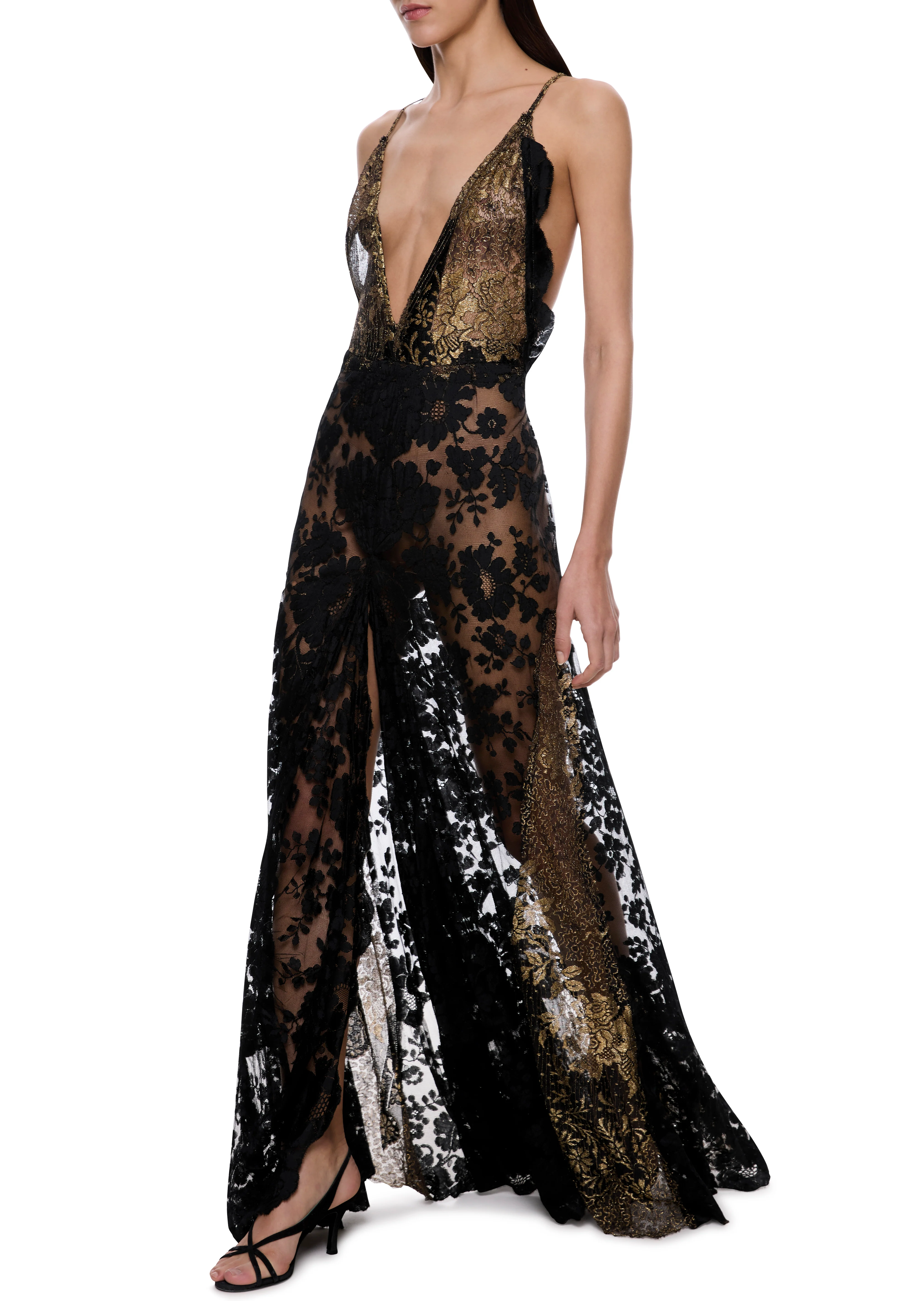 1930s Black and Gold Gown - Image 2