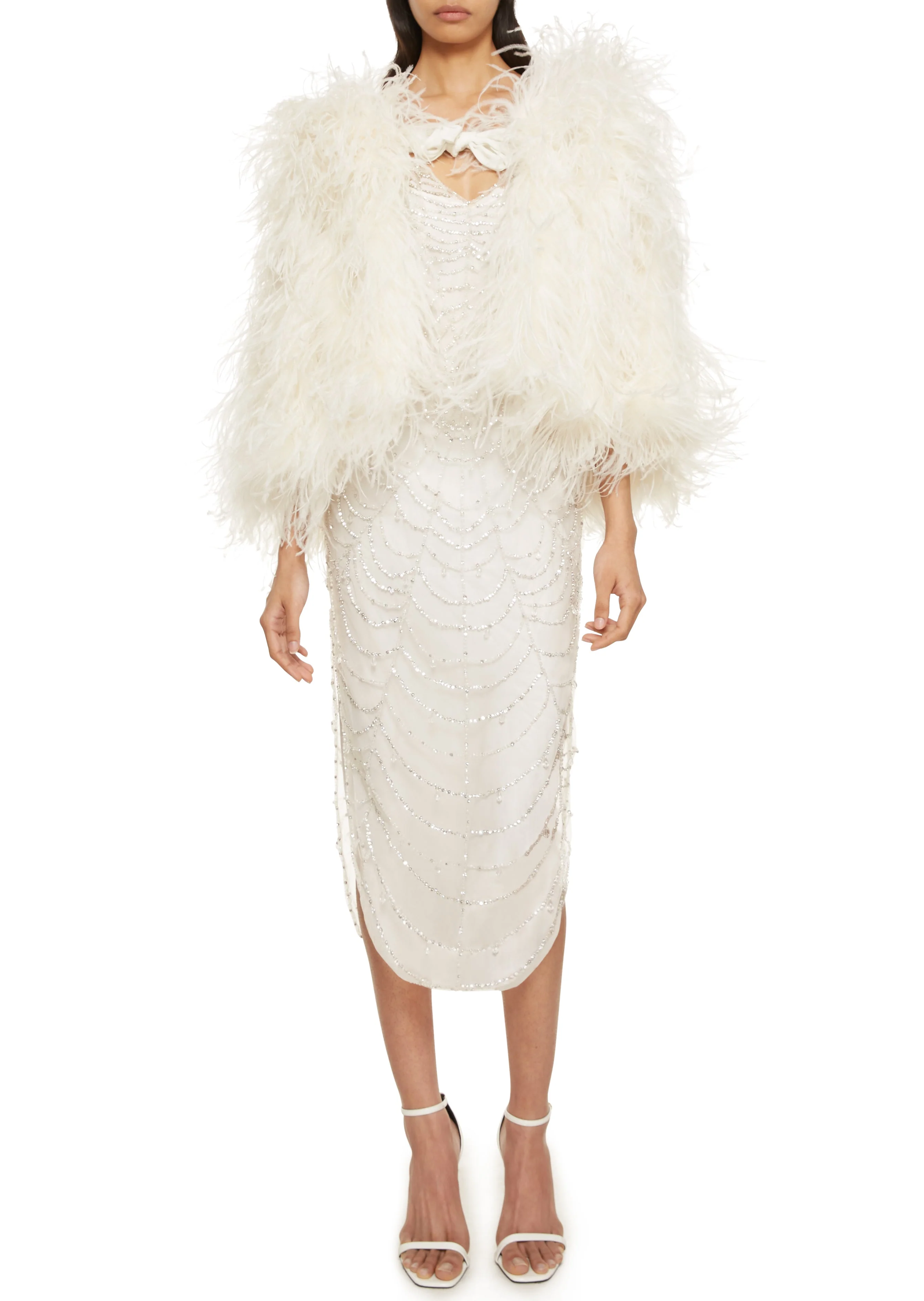 Cobweb Midi Dress - Pearl - Image 10