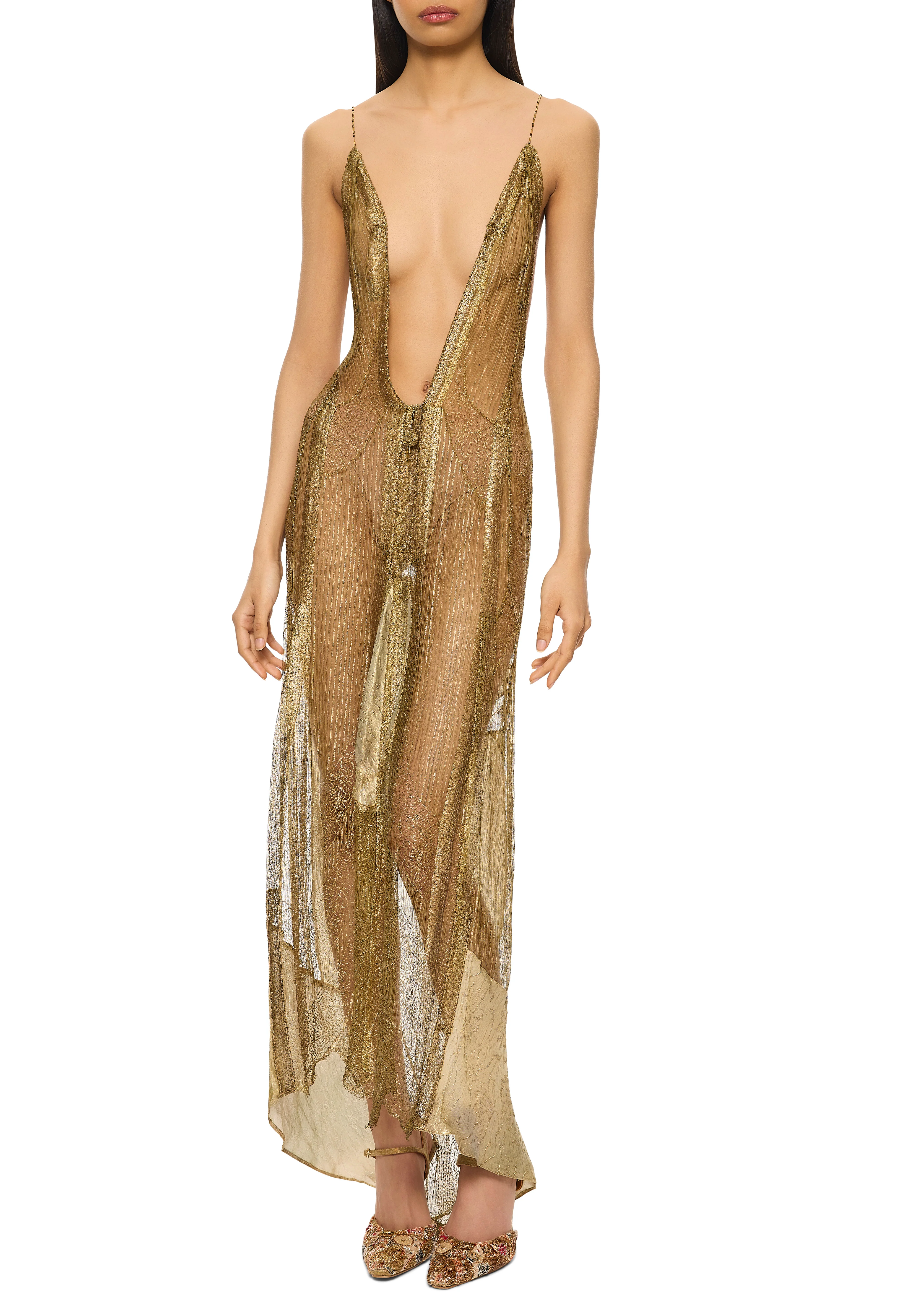 Early 1920s Handmade Metal Lace Dress