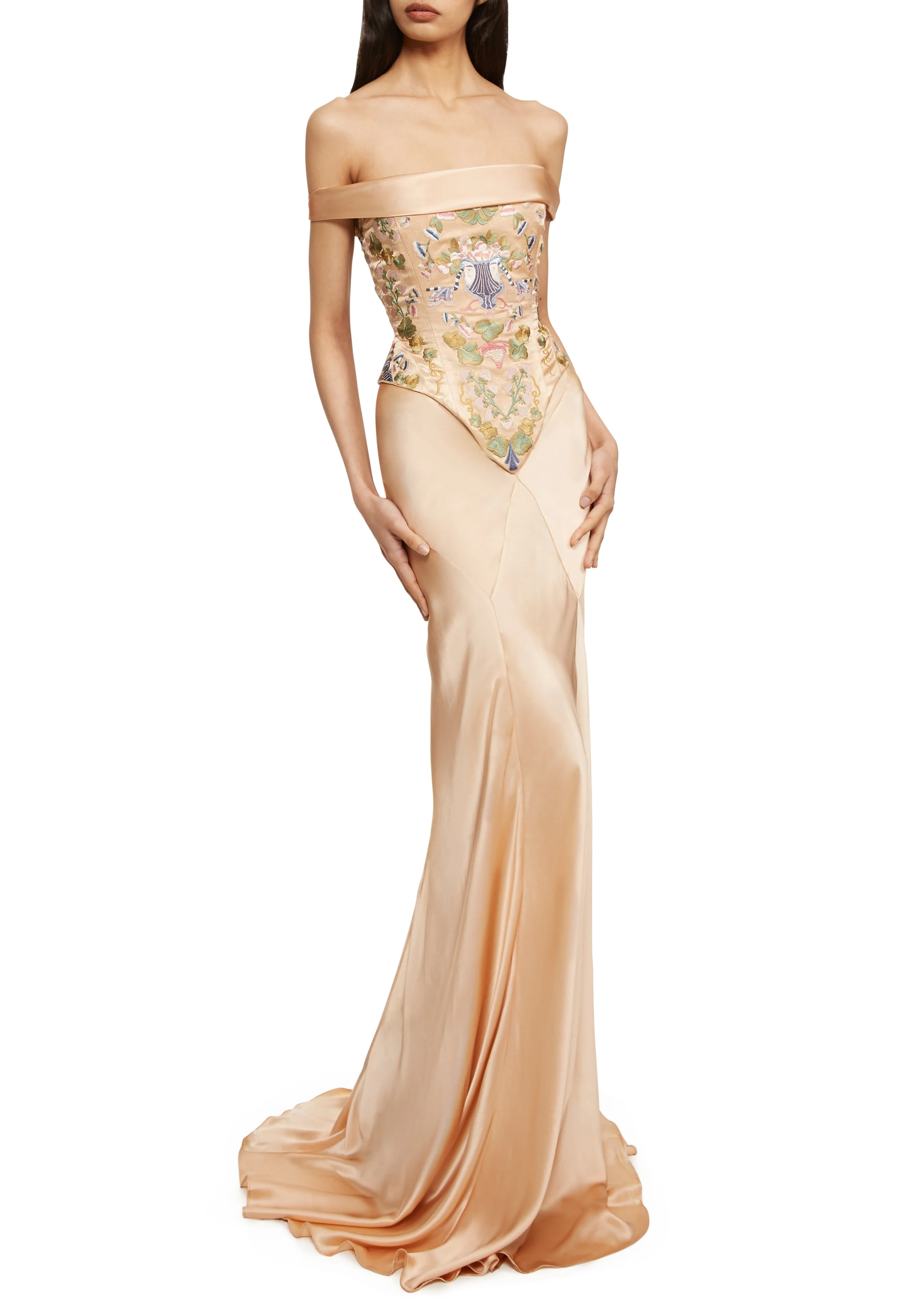 Florence Dress - Peach Silk - Image 5