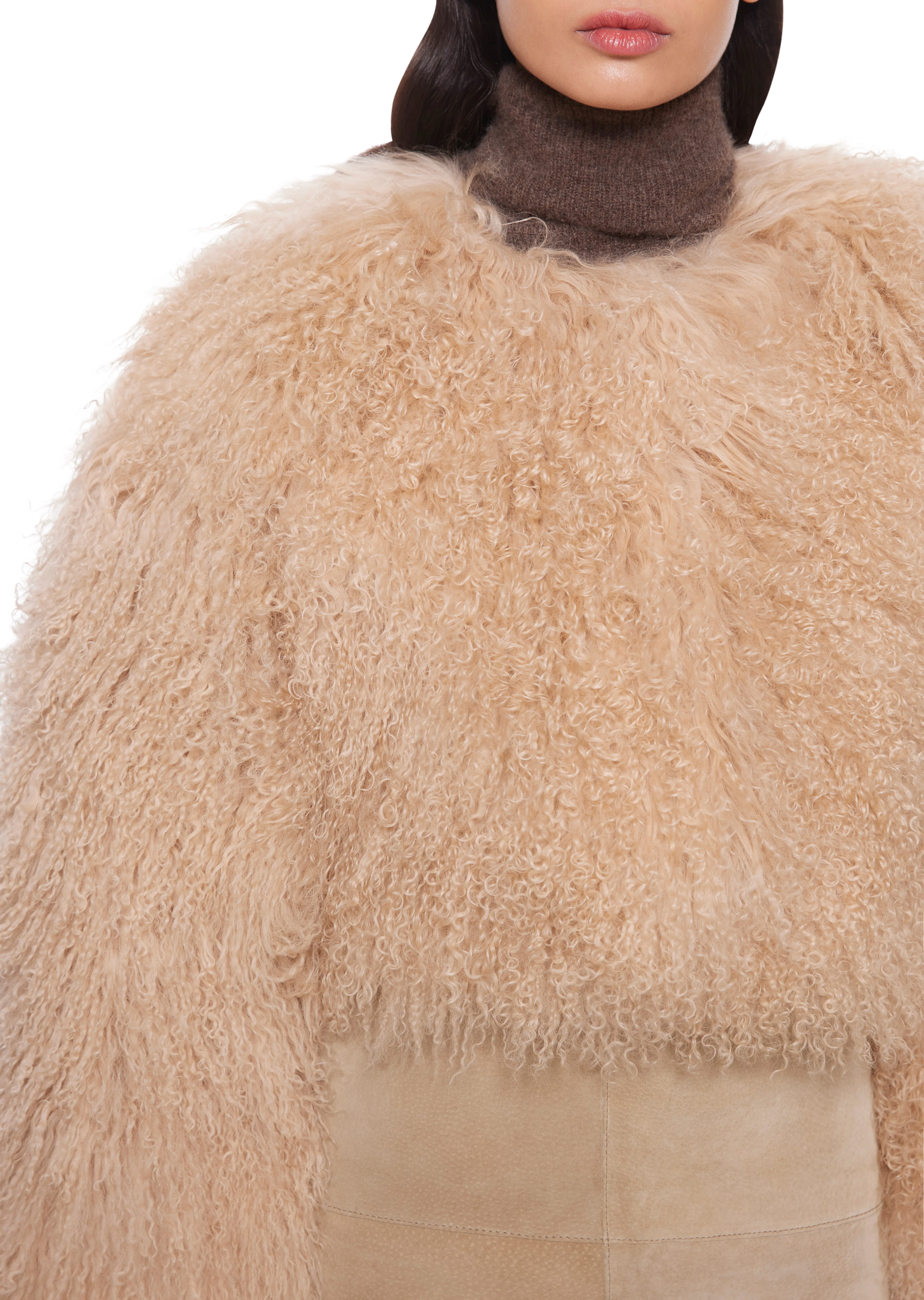 Hannah Shearling Cape Coat - Image 3