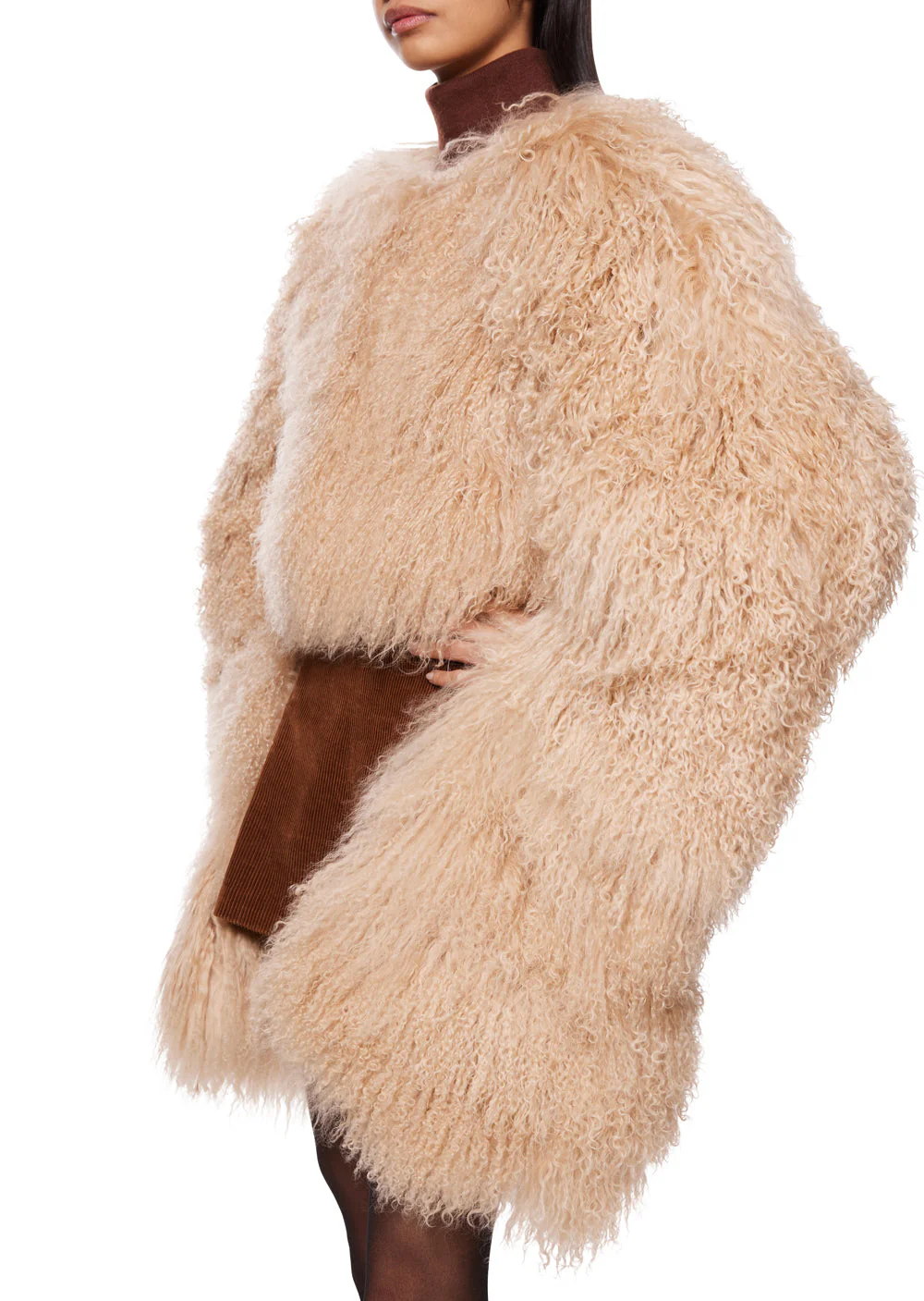 Hannah Shearling Cape Coat - Image 7