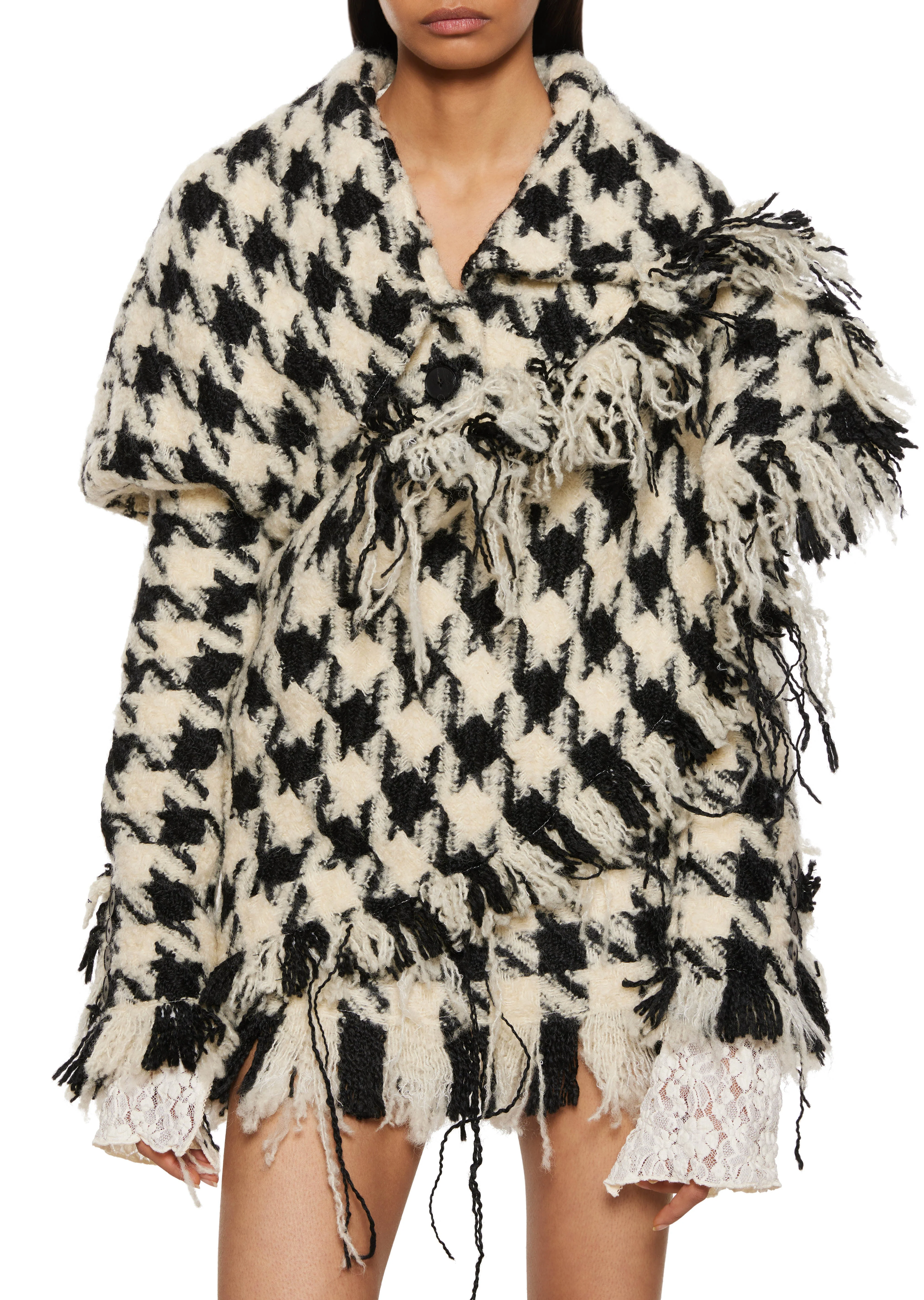 Houndstooth Knotted Jacket - Image 3