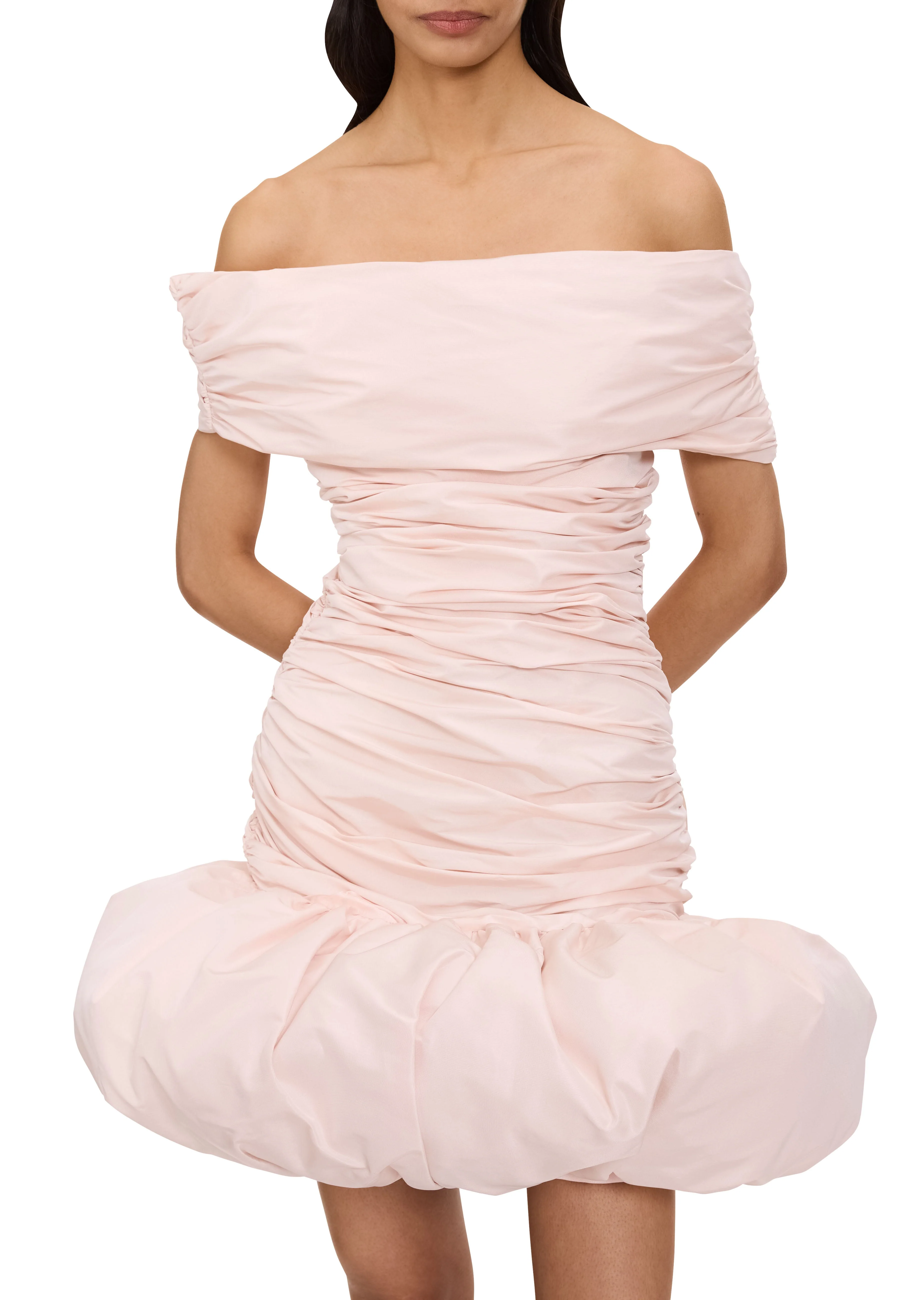 Off Shoulder UFO Dress - Beige - Image 3