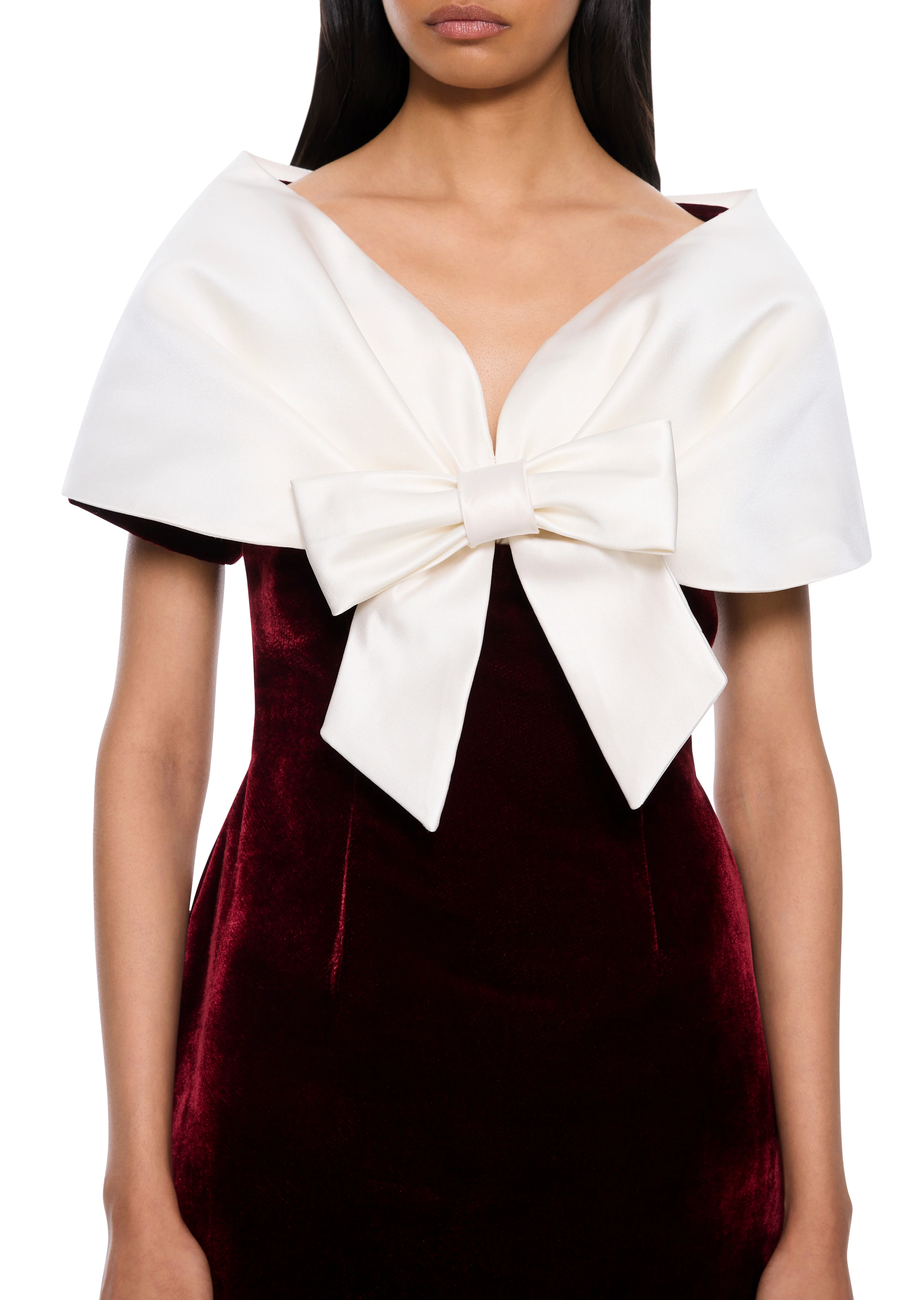 Ruby Red Velvet Wrap Dress - Image 3