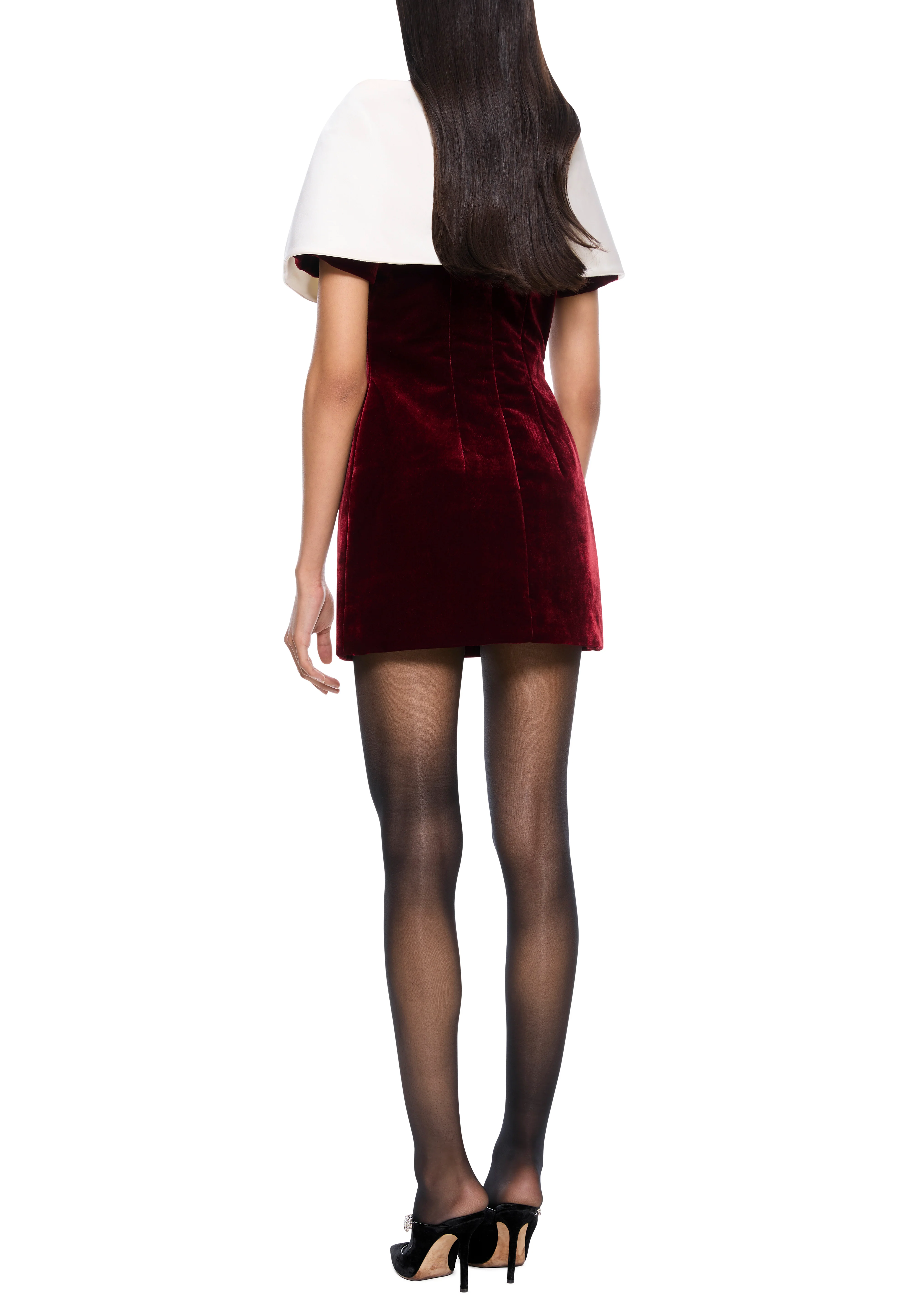 Ruby Red Velvet Wrap Dress - Image 4