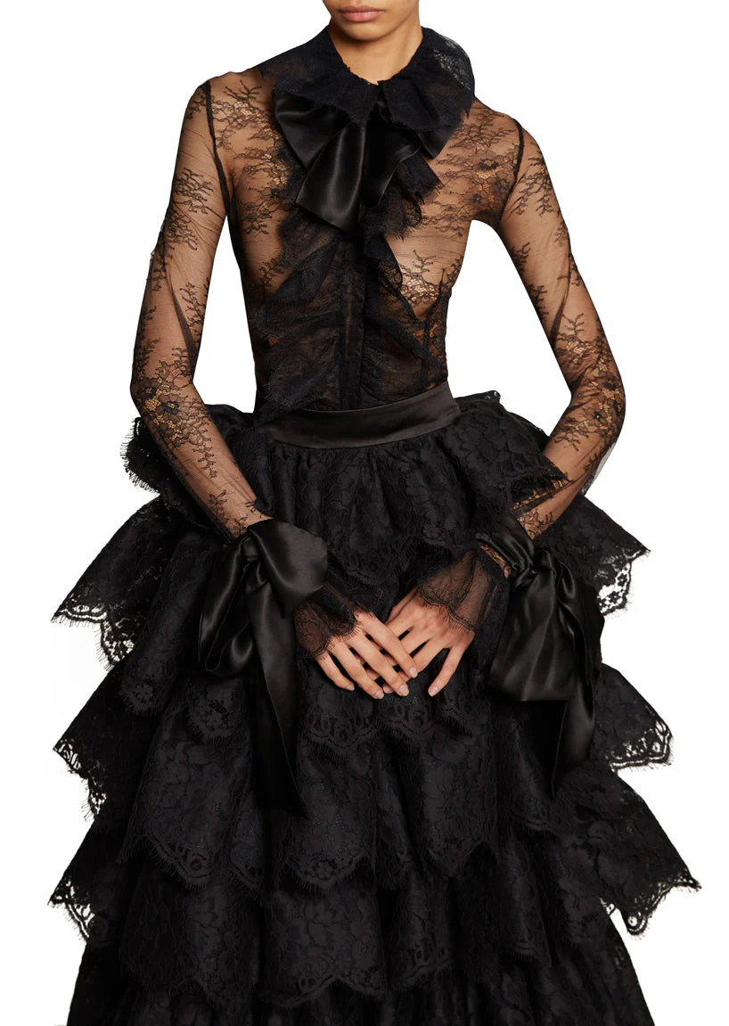 Runway Ruffled Lace Top & Skirt - Image 2