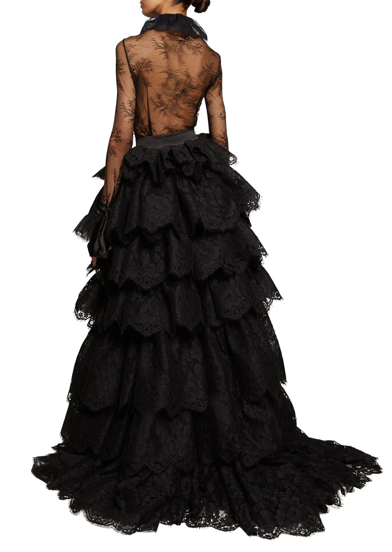 Runway Ruffled Lace Top & Skirt - Image 3