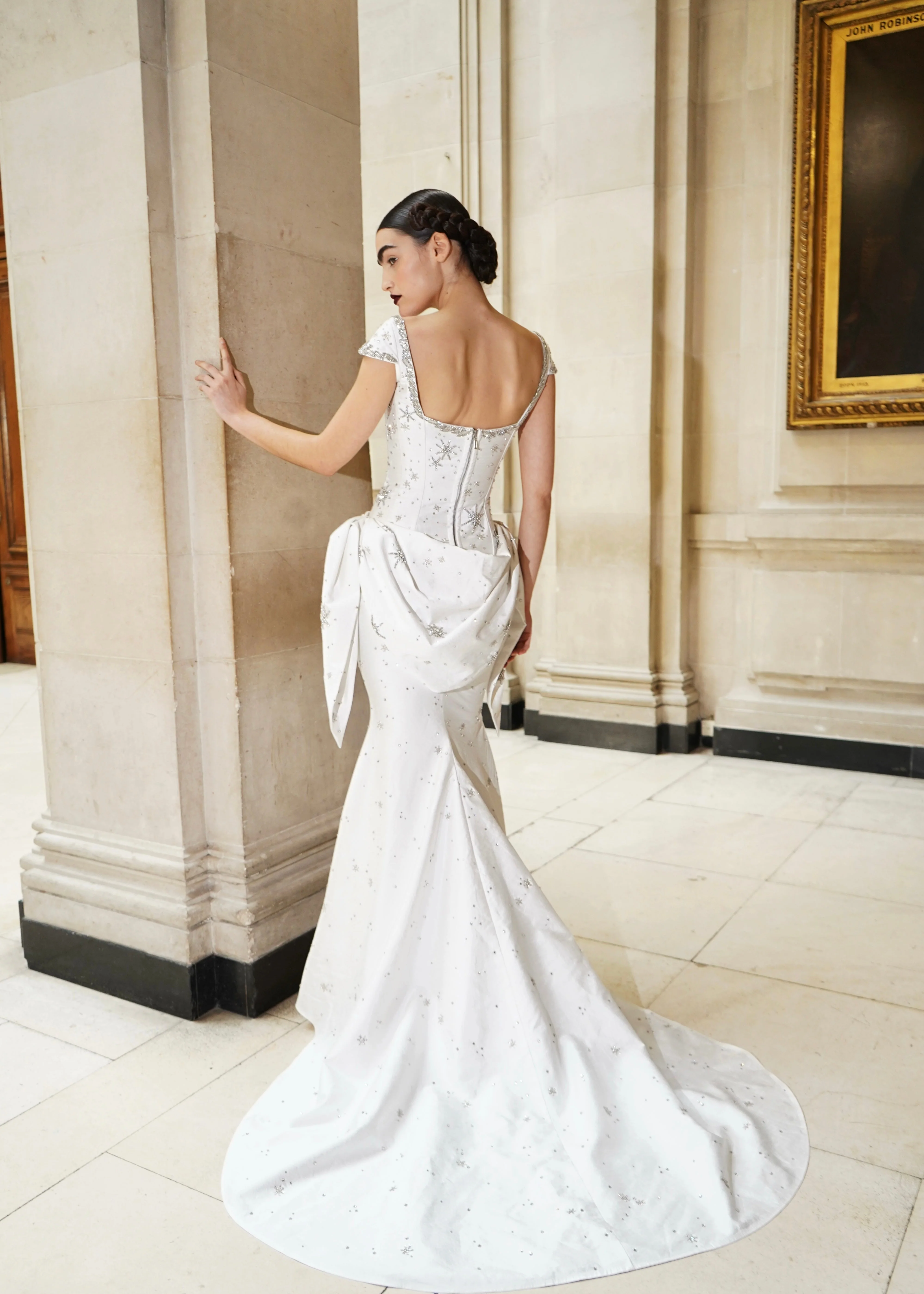 Estella Draped Gown - Bright White - Image 4